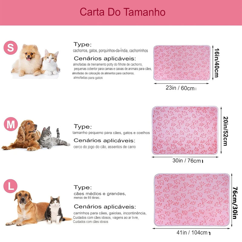 Cobertor Macio com Estampa de Patas para Pets