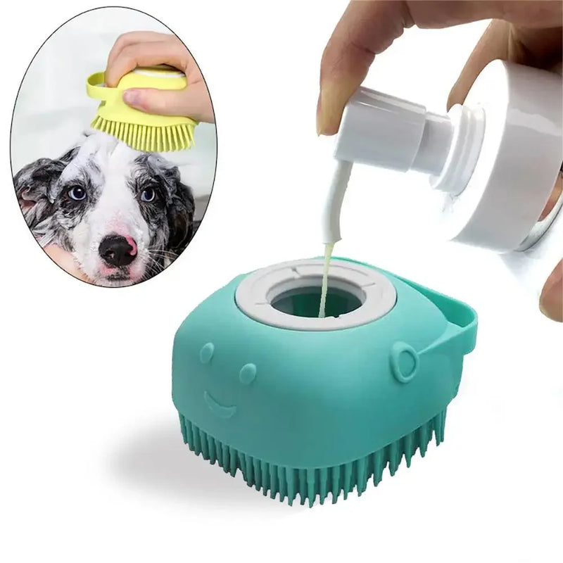 Escova de Massagem de Silicone para Animais de Estimação - Banho e Higiene